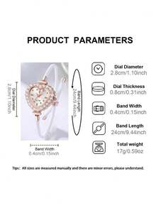 一套优雅的石英手表和珠宝配饰套装，包括一款时尚的圆形女士腕表和一条镶钻手链。 - 彩色 - 查看 9
