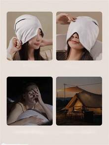 柔软睡眠眼罩帽，透气弹性睡眠帽，适合居家、旅行和午睡时遮光 - 多色 - 查看 5