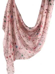 1件装女士时尚波西米亚水彩大理石纹印花围巾头巾，休闲街头风，适合日常佩戴，四季皆宜，可搭配连衣裙 - 粉色 - 查看 5