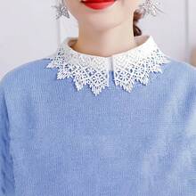 Elegant Lace Trim Detachable Collar, Versatile Lace Shirt Collar For Ladies - Multicolor - View 9