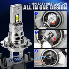 TOAUTO 2pcs H7 H4 H11 H1 9005 LED Car Headlight Bulbs Canbus High Power 3570 CSP Chip 100W 30000LM Turbo Fan Auto Lights Mini H7 LED Plug&Play For Cars - A - View 7