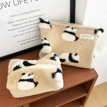 Large Capacity Cute Panda Cosmetic Bag, Toiletry Organizer Pouch, Inner Lining Bag, Pillow Bag - Multicolor - View 10