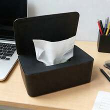 Refillable Wet Wipes/Tissue Box With Flip-Top Lid, Sealed Container To Keep Wipes Fresh, Wet Wipes Box (Black And White), Suitable For Bedside, Desk, Dining Table, Office Desk, Etc. - Multicolor - View 2