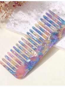 1pc Personalized Large Letter Bridesmaid Gift Hair Comb, Custom Tortoiseshell Pattern Hair Comb, Wide-Tooth Hair Comb, Marble Pattern Hair Comb, Bridesmaid Gift, Birthday Gift - Multicolor - View 6