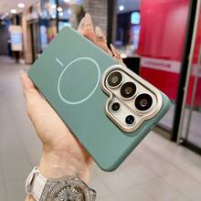 適用於 Galaxy S26Ultra S25Ultra A56 A37 A57 A55 A36 A16 的高級 PC 手機殼，磁吸手機殼，相容於 A35 A17 A26 A54 S24 S23 S22 A15 A32，防震、全覆蓋、超薄、硬殼，適用於新款 4G 機型，手機殼，夏季，手機配件，S25 Ultra 手機殼 - 波濤藍 - 查看 4