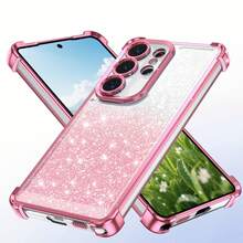 Sequins,Diamond (Android Series) Electroplated Anti-Drop Transparent Phone Case Suitable For SX A57 A37/57 A123456789987654321 45G, Compatible With Samsung/S26/S25/S24/S23/S22 Series/A Series, , , , Moto, Pixel, , - Pink - View 5