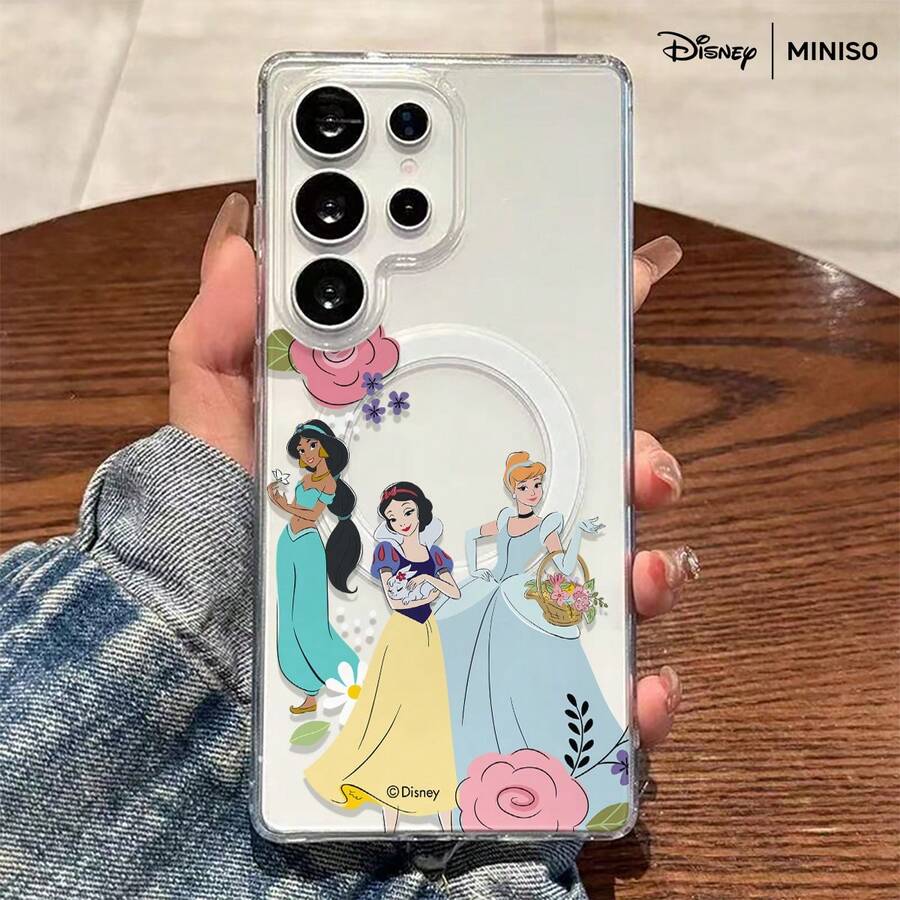 Miniso Disney Princess Jasmine Snow White & Cinderella Floral Design Phone Case Transparent Magnetic Shockproof Case Suitable For Samsung S26 Ultra/S26 Plus/S26/S25 Ultra/S25 Plus/S25/S25 FE/S25 Edge/S24 Ultra/S24 Plus/S24/S24 FE/S23 FE/S23 Ultra/S23 Plus/S23/S22Ultra/S22 Plus/S22/S10E/S20/S20FE/S20PLUS/S21/S21FE/S21PLUS/S21Ultra/A14/A15/A16/A35/A36/A54/A56/A05/A05S/A06/A07/A17/A23/A24/A25/A26/A34/A37/A55/A57/Galaxy Note20Ultra/Note10/Note10 Plus/Note20/Note9/S25 Ultra Case Plus Stocking Stuffers The Girlfriend - Trong suốt - Xem 1