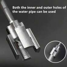 2pcs 2-In-1 Internal & External Threaded Pipe Cutter Tool, Fits 1/2", 3/4" And 1" Threads, Compatible With Drill, PVC Pipe Cutting Tool Set, Ideal Plumbing Tool Kit - Wire Opener - View 5