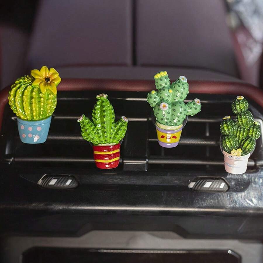 Artificial Succulent Cactus Car Air Vent Fragrance Clip, Car Interior Aromatherapy Diffuser