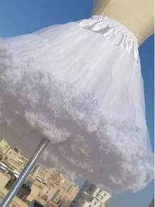 Women's Tulle Skirt, Elastic Waist Chiffon Short Lining Skirt, Princess Ballet Tutu Skirt, Underskirt, Bubble Skirt, Adult White Dress, Autumn/Spring Womenswear - Color - View 3