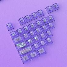 PBT Crystal Transparent Jelly Keycaps, Cherry Profile Shine Through Keycaps For Mechanical Keyboard, 6.25U Spacebar Compatible With MX Switches, Cute Pink Blue Purple Custom Keyboard Keycaps - View 12
