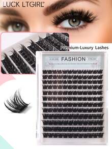 LUCK LTGIRL 1064片（632+144+144+144）D型卷翘睫毛嫁接套装DIY，仿貂毛假睫毛 - 轻盈优雅的3D浓密型睫毛，10-16毫米 10D-100D 单根睫毛套装，含睫毛粘合剂和密封剂、睫毛镊子、睫毛刷，可自行卸除（10-16毫米，套装） - 黑色 - 查看 16