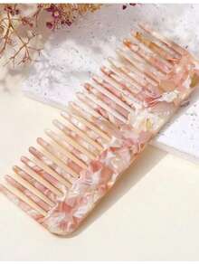 1pc Personalized Large Letter Bridesmaid Gift Hair Comb, Custom Tortoiseshell Pattern Hair Comb, Wide-Tooth Hair Comb, Marble Pattern Hair Comb, Bridesmaid Gift, Birthday Gift - Multicolor - View 9