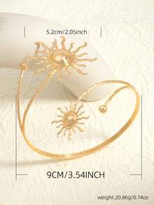 1pc Fashionable & Elegant Women's Arm Cuff Bracelet, Suitable For Summer Beach, Wedding, Party - Gold - View 4