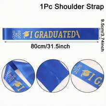 1pc Class Of 2026 Graduation Sash, "I GRADUATED" School Party/Celebration Ceremony Accessory, Photo Prop,Graduaion Gifts - Multicolor - View 12