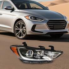 Halogen Headlight Assembly Front Right Headlight Direct Replacement For 2017-2018  Elantra Sedan, Right Passenger Side Headlamp - A - View 1