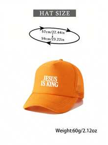 1pc Fashion Sponge Cap JESUS IS KING Letter Printing Adult Truck Driver Hat Baseball Hat Fishing Hat Funny Gift Hat For Men And Women Spring And Summer - Multicolor - View 5