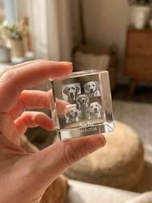 Multi-Image Pet Crystal Carved Decoration, Dog Cat Multi-Image Memorial Crystal, Pet Owner, Pet Lover, Mourner, Gift Buyer, Pet Memory, Gift Giving, Pet Memorial Day, Pet Anniversary - 5 Photos - View 5