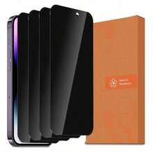 4片装隐私屏幕保护膜，兼容 17/17 Pro/17 Pro Max/16/16 Pro/16 Pro Max/16 Plus/6/7/8/11/12/13/14/15 / Pro Max、XS、XR、Xs Max - 亮面钢化玻璃，防窥防碎，增强屏幕保护 - 黑色 - 查看 7