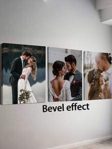 三件套个性化照片帆布墙画套装，配松木画框 - 可定制家庭照片，适用于客厅、卧室、家庭办公室 - 生日、周年纪念日、圣诞节的理想礼物 - 可定制尺寸，易于悬挂 - 耐用松木画框和防褪色墨水 - 家庭合影、婚礼、纪念品礼品套装、照片墙装饰、帆布墙画、房间装饰、墙面装饰 - 彩色 - 查看 4