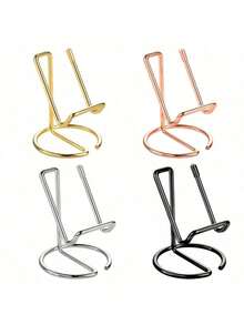 1pc Iron Wire Metal Phone Stand, Minimalist Iron Desktop Phone/Tablet Holder, Creative Metal Phone/Tablet Stand - Multicolor - View 6