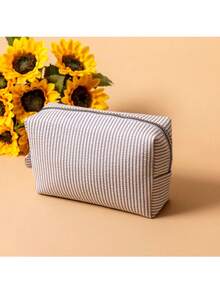 Customized Makeup Bag, Personalized Bridesmaid Makeup Bag, Bridal Gift, Party Makeup Bag, Striped Travel Organizer, Christmas Gift, Valentine's Day Gift - Multicolor - View 13