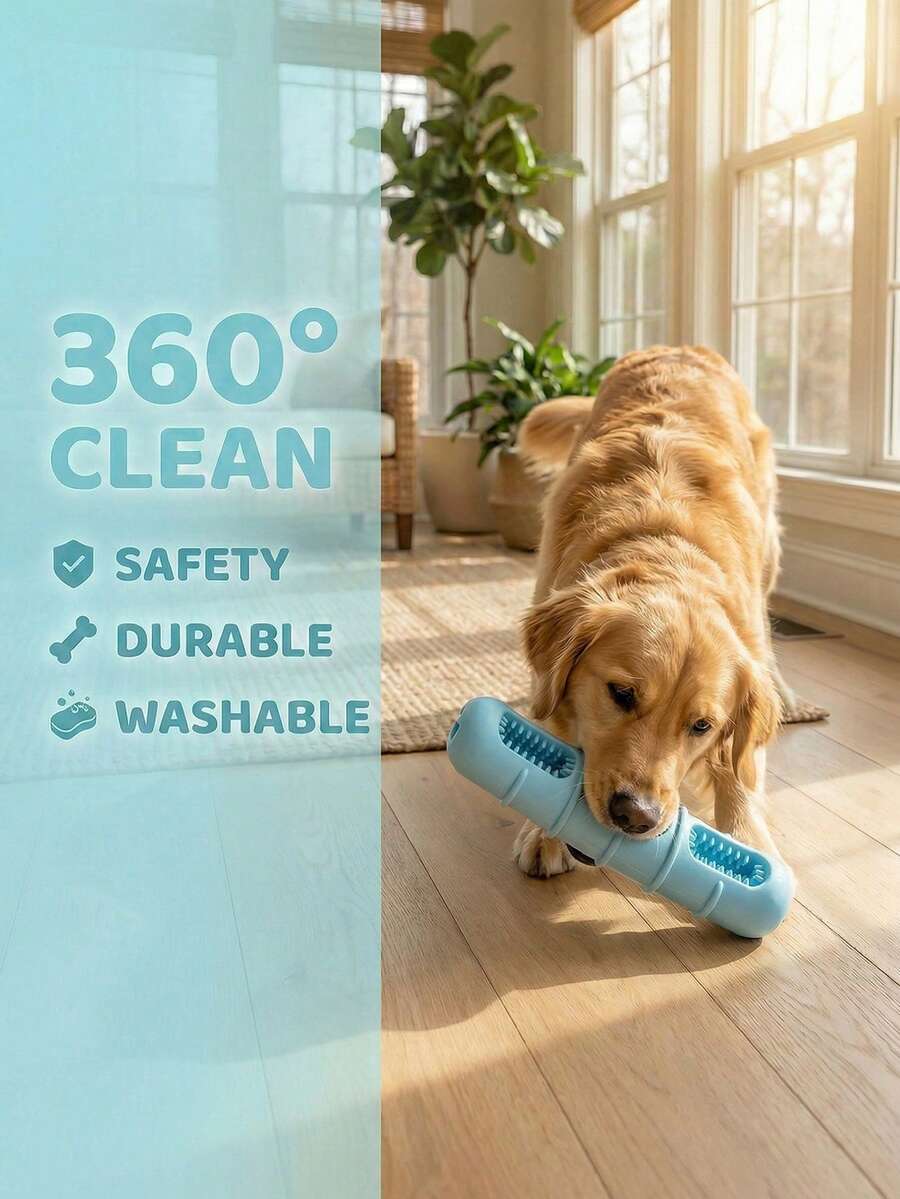 1pc Dog Chew Toy: Bristle Chew Toy Helps Clean Teeth, Interactive Toy Keeps Dog Busy, Dog Teething And Training Toy - Multicolor - View 1