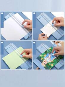 A4 Size Portable Plastic Paper Cutter, Mini Photo Trimmer Tool, Manual Desktop Sliding Paper Blade, Back To School Supplies - one-size - View 6
