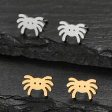 1 Pair Stainless Steel Crab Stud Earrings, Fashionable Women's Earrings, Simple Style, Suitable For Daily Wear And Parties, Perfect Gift Earrings - GED876 - View 2