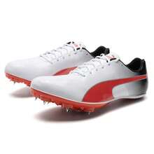 Puma EvoSPEED Sprint 14 田径跑鞋，专业钉鞋 377001-03，男女款 - 彪馬白-黑色-紅色 - 查看 6