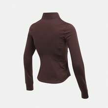 Adidas Chaqueta de punto SLIM KNIT para mujer, abrigo con capucha de punto KF2669 - Marrón - Ver 2