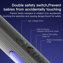 新款四合一可伸缩折叠式电蚊拍，USB充电，家用办公两用，可壁挂安装 - 彩色 - 查看 9