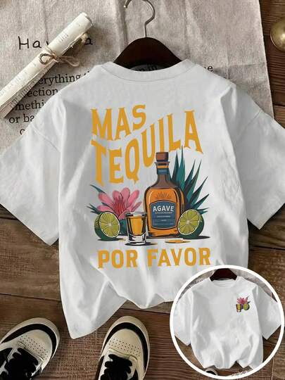 Women Loose Round Neck Short Sleeve Casual Homewear Beach Versatile T-Shirt, Dragon & Orchid Tongue Print, Minimalist Leisure, Summer Top White