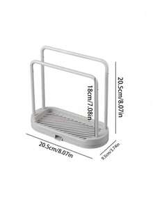 Este estante de almacenamiento para fregadero de cocina es una caja de almacenamiento para encimera que ahorra espacio con una bandeja de drenaje. Es un contenedor de almacenamiento compacto para el fregadero con un diseño de drenaje rápido y una instalación fácil sin necesidad de taladrar. Adecuado para almacenar artículos de cocina y baño como paños de cocina, esponjas, cepillos y jabón. También es adecuado para almacenar esponjas, paños de cocina, fregonas, cepillos, lana de acero y otros artículos de almacenamiento de cocina. Forma parte de un estante y soporte de almacenamiento de cocina. - Ver 9