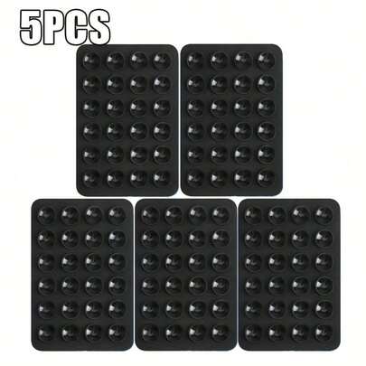 24pcs Single-Sided Silicone Suction Cup Stickers, Non-Slip Portable Movable Phone Holder, Square Universal Phone Suction Cup With Super Strong Silicone Anti-Slip, Suitable For Selfie Video, Phone Case Hanging Hands-Free Accessories, Multi-Functional Phone Accessories Fit All Models