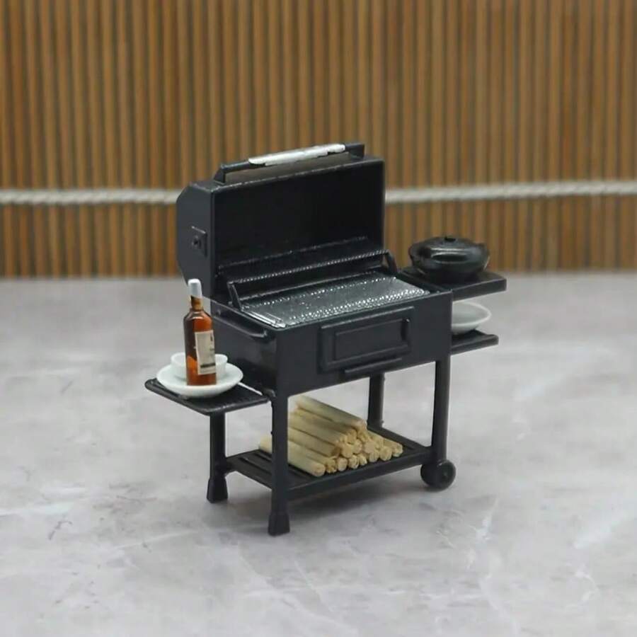 1 Set/2 Sets 1:30 Scale Dollhouse Mini BBQ Grill, Suitable For Role Play, Durable Metal, BBQ Accessories, - DIY Mini Photography Props/Living Room Scene Decoration, Perfect Gift - Multicolor - View 1