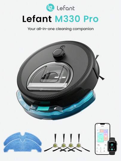 Lefant M330 Pro&M330S Robot Vacuum Mop 3-In-1, 5000Pa Strong Suction, Smart Navigation, 150 Min Runtime, Slim 3.7-Inch Design, Wi-Fi/App/Voice Control, Auto Carpet Boost, Ideal For Pet Hair & Large Homes, Aspiradoras Para Casa/Vacuum Cleaner/Robot Vacuum And Mop