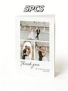 1/2/5/10/20/30/50pcs Customized Photo Wedding Cards (With Envelopes) / Personalized Wedding Announcement Cards / Wedding Date Postcards / Modern Wedding Invitations / Customized Engagement Party Invitations / Photo Cards - Multicolor - View 20
