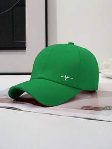 1 件装男士休闲简约心跳线印花可调节棒球帽，适合日常和户外穿着 - 彩色 - 查看 21