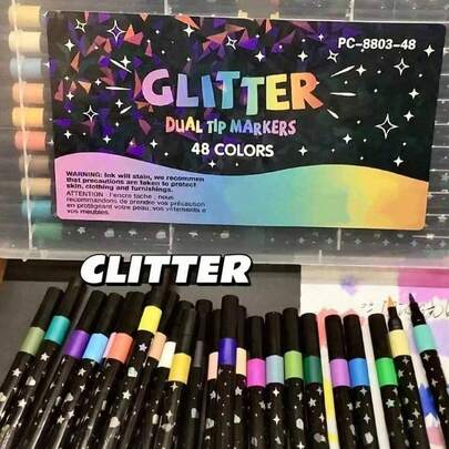 Bộ 12/24/36/48 bút dạ quang đơn sắc mới, bút vẽ tay đơn sắc, đầu bút mềm đậm, không phai màu, phát sáng ánh ngọc trai, bút dạ quang, bút vẽ màu, bút vẽ sổ tay, bút huỳnh quang, bút vẽ graffiti Giáng sinh, quà tặng Giáng sinh, quà tặng năm mới, đồ dùng học tập, đồ dùng văn phòng phẩm, phụ kiện bàn làm việc.