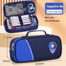 Large Capacity Canvas Pencil Case, Stationery Pouch For Students, Middle School & Elementary School - Pencil Case - View 8