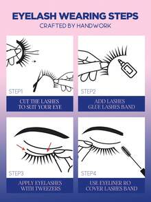 Lasvirey 7 Pairs Fluffy Cat Eye Eyelashes 3D Curl Faux Mink Lashes Wispy Volume Eye Lashes Clear Band Flase Lashes Enlarged Eyes Slim And Long Full Strip Lashe For Luxuary False Eyelashes - View 8