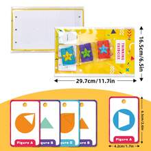 Lachilly 60 Daily Shape Practice Cards Calendar, Flip Cards With Find & Identify Games, Daily Vocabulary Learning Supplies, Home School Classroom Resources Educational Toys - Multicolor - View 3