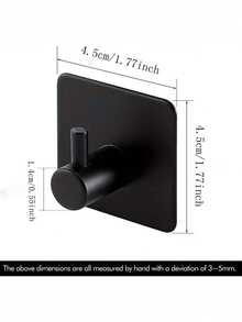 1/3pcs Self-Adhesive Wall Hooks - Strong White/Black Bathroom Towel Hooks - Kitchen Towel Racks - Sticky, Heavy Duty, Waterproof, Suitable For Bathroom Towel Racks, Tea Towel Racks - Multicolor - View 3