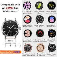 20mm Magnetic Leather Watch Band Compatible With Samung Galaxy Watch 7 6 6 Classic 5 5 Pro 4 4 Classic FE Active Active2, Adjustable Magnetic Closure Soft Leather Strap Slim Breathable Comfortable Replacement Wristband For Samung Smartwatch - Mouldless - View 8