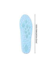 3 pares de plantillas deportivas de unicolor con patrón geométrico de PU transpirable, adecuadas para todo tipo de actividades al aire libre en todas las estaciones - Fondo azul con superficie gris - Ver 12