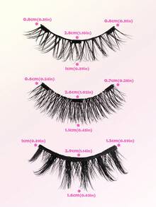 MAANGE 4副CC型卷翘磁性假睫毛,混合款式,无需胶水,自然可重复使用,7-12毫米仿貂毛质感,适合日常佩戴,防水,卡通风格睫毛拉长眼型,是2025年夏季旅行、海滩、露营的理想之选。 - 眼尾拉長款 - 查看 4
