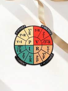 1PC Ohm's Law Badge Electrical Engineering Students Physics Students Ohm's Law Formula Brooch - one-size - View 1