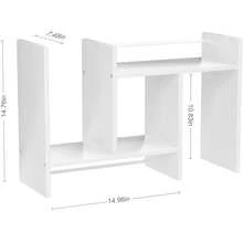 High-Quality Adjustable Desktop Organizer Display Rack, Office Supplies Desk Storage Box, Cosmetic Organizer, Office Storage Rack, Wooden Display Stand, Freestyle Double H-Shaped Multifunctional Desktop Organizer, Desk Storage Box, Office Storage Rack - Modular Design. Suitable For Offices, Schools, And Homes. Serves As Both Home Decor And A Thoughtful Office Gift For Friends, Boosting Work Efficiency. Perfectly Displays Books, Skincare Products, Or Decorative Items. Adds Both Practicality And Style To Your Workspace! - 白色 - 查看 6