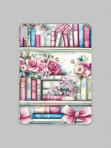 1个粉色书架玫瑰印花透明防震保护套，可爱粉色蝴蝶结设计，适合爱书人士、少女心爱好者，生日、周年纪念、返校、毕业礼物及日常使用。 - 無色 - 查看 30